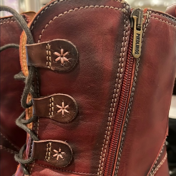 Pikolinos Deep Red Le Mans Lace Up Boots, Size 40, New - Picture 12 of 12